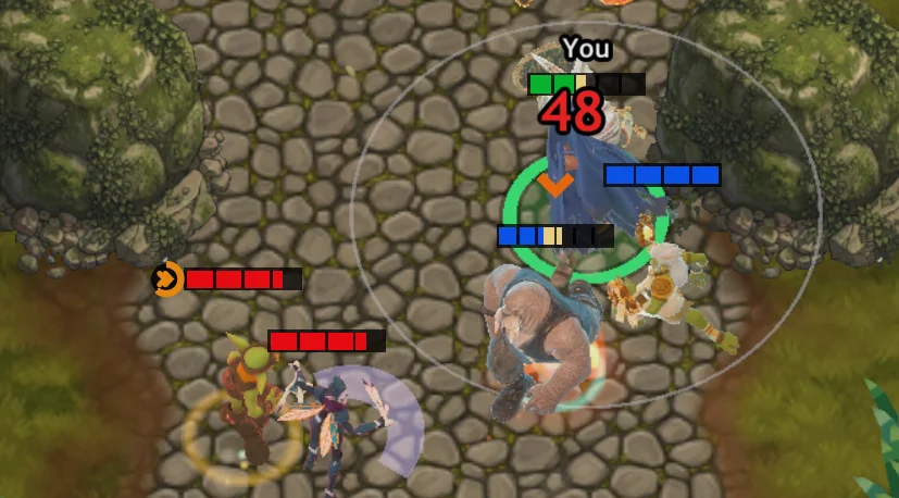 A 3v3 team fight in the arena