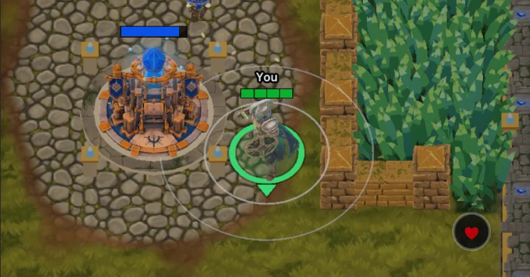 A hero next to their team's tower